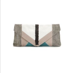 Foley and Corinna patchwork leather clutch